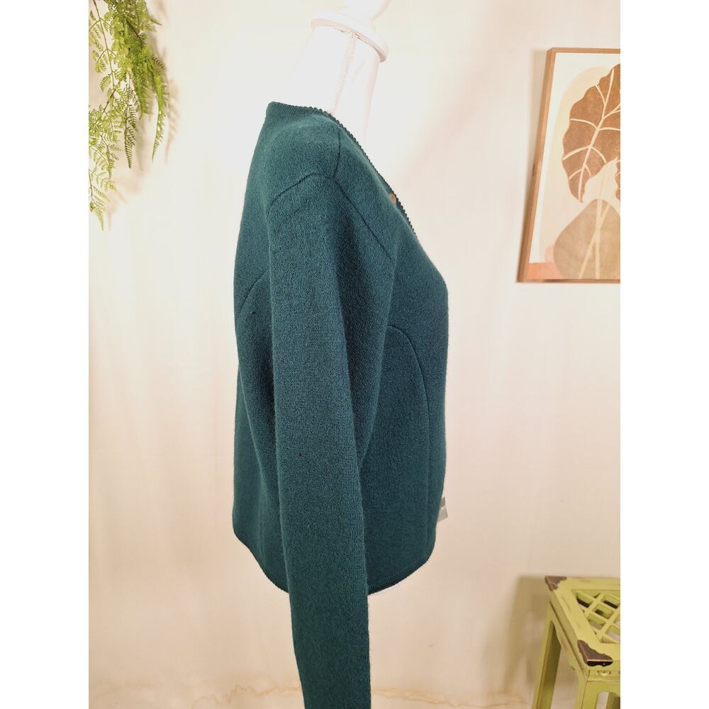 Alexandra Bartlett Women's 100% Wool Button-Down Green Sweater Large - Picture 4 of 7